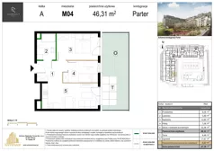 3 pokoje, mieszkanie 46,31 m², parter, oferta nr M04, Zagórskie Tarasy, Sosnowiec, Zagórze, ul. Romana Dmowskiego 13D