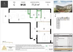 4 pokoje, mieszkanie 77,31 m², piętro 1, oferta nr M128, Zagórskie Tarasy, Sosnowiec, Zagórze, ul. Romana Dmowskiego 13D
