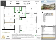 4 pokoje, mieszkanie 102,70 m², piętro 4, oferta nr M137, Zagórskie Tarasy, Sosnowiec, Zagórze, ul. Romana Dmowskiego 13D