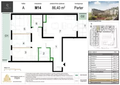 4 pokoje, mieszkanie 86,41 m², piętro 1, oferta nr M29, Zagórskie Tarasy, Sosnowiec, Zagórze, ul. Romana Dmowskiego 13D