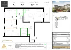 4 pokoje, mieszkanie 86,41 m², piętro 1, oferta nr M29, Zagórskie Tarasy, Sosnowiec, Zagórze, ul. Romana Dmowskiego 13D