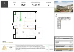3 pokoje, mieszkanie 47,31 m², piętro 2, oferta nr M30, Zagórskie Tarasy, Sosnowiec, Zagórze, ul. Romana Dmowskiego 13D