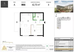 2 pokoje, mieszkanie 42,70 m², piętro 4, oferta nr M66, Zagórskie Tarasy, Sosnowiec, Zagórze, ul. Romana Dmowskiego 13D