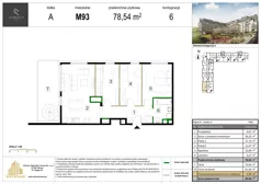 4 pokoje, mieszkanie 78,54 m², piętro 6, oferta nr M93, Zagórskie Tarasy, Sosnowiec, Zagórze, ul. Romana Dmowskiego 13D