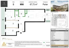 4 pokoje, mieszkanie 68,01 m², piętro 2, oferta nr M105, Zagórskie Tarasy, Sosnowiec, Zagórze, ul. Romana Dmowskiego 13D