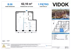 3 pokoje, apartament 62,10 m², piętro 1, oferta nr B.M.08, VIDOK Apartamenty, Katowice, Śródmieście, ul. Kozielska