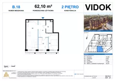 3 pokoje, mieszkanie 62,10 m², piętro 2, oferta nr B.M.18, VIDOK Apartamenty, Katowice, Śródmieście, ul. Kozielska
