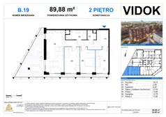 4 pokoje, mieszkanie 89,88 m², piętro 2, oferta nr B.M.19, VIDOK Apartamenty, Katowice, Śródmieście, ul. Kozielska