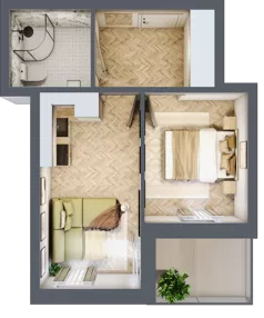 2 pokoje, apartament 29,79 m², piętro 1, oferta nr M10, Kwiatowa Apartamenty, Gdańsk, Wyspa Sobieszewska, ul. Kwiatowa
