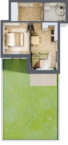 2 pokoje, apartament 29,93 m², parter, oferta nr M5, Kwiatowa Apartamenty, Gdańsk, Wyspa Sobieszewska, ul. Kwiatowa