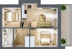 3 pokoje, apartament 42,61 m², piętro 2, oferta nr M18, Kwiatowa Apartamenty, Gdańsk, Wyspa Sobieszewska, ul. Kwiatowa