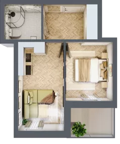 2 pokoje, apartament 29,62 m², piętro 2, oferta nr M20, Kwiatowa Apartamenty, Gdańsk, Wyspa Sobieszewska, ul. Kwiatowa