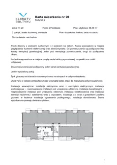 2 pokoje, apartament inwestycyjny 58,48 m², piętro 2, oferta nr 20, Klimaty Bałtyku, Dziwnów, ul. Daglezji 93-94