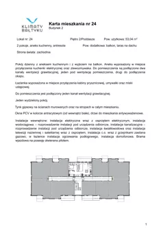 2 pokoje, apartament inwestycyjny 53,04 m², piętro 2, oferta nr 24, Klimaty Bałtyku, Dziwnów, ul. Daglezji 93-94