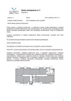2 pokoje, apartament inwestycyjny 44,40 m², piętro 1, oferta nr 17, Klimaty Bałtyku, Dziwnów, ul. Daglezji 93-94