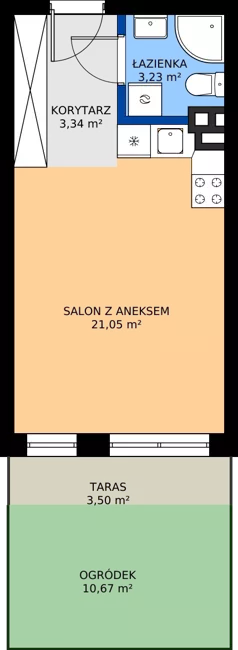 1 pokój, mieszkanie 28,12 m², parter, oferta nr 3, Światowida 61B, Warszawa, Białołęka, Tarchomin, ul. Światowida 61b
