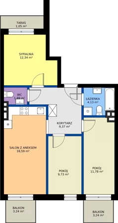 4 pokoje, mieszkanie 67,83 m², piętro 4, oferta nr 18, Światowida 61B, Warszawa, Białołęka, Tarchomin, ul. Światowida 61b