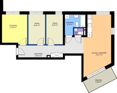 4 pokoje, mieszkanie 76,56 m², piętro 3, oferta nr 13, Światowida 61B, Warszawa, Białołęka, Tarchomin, ul. Światowida 61b