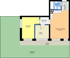 3 pokoje, mieszkanie 51,18 m², parter, oferta nr 21, Światowida 61B, Warszawa, Białołęka, Tarchomin, ul. Światowida 61b