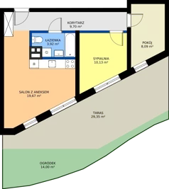 3 pokoje, mieszkanie 51,51 m², parter, oferta nr 2, Światowida 61B, Warszawa, Białołęka, Tarchomin, ul. Światowida 61b