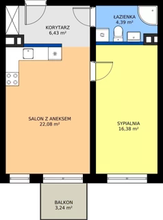 2 pokoje, mieszkanie 49,28 m², piętro 1, oferta nr 24, Światowida 61B, Warszawa, Białołęka, Tarchomin, ul. Światowida 61b