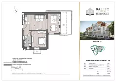 2 pokoje, apartament 61,25 m², piętro 1, oferta nr 1B, Baltic Luxury Residence, Międzyzdroje, ul. Bohaterów Warszawy 14