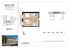 2 pokoje, apartament 42,72 m², piętro 1, oferta nr 1.04, Baltic Luxury 2, Świnoujście, Plac Wolności 3
