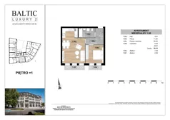 2 pokoje, apartament 48,61 m², piętro 1, oferta nr 1.06, Baltic Luxury 2, Świnoujście, Plac Wolności 3