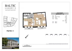 2 pokoje, apartament 54,54 m², piętro 1, oferta nr 1.08, Baltic Luxury 2, Świnoujście, Plac Wolności 3