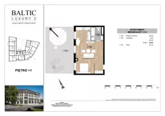 1 pokój, apartament 45,68 m², piętro 1, oferta nr 1.10, Baltic Luxury 2, Świnoujście, Plac Wolności 3