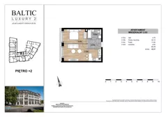 2 pokoje, apartament 41,13 m², piętro 2, oferta nr 2.03, Baltic Luxury 2, Świnoujście, Plac Wolności 3