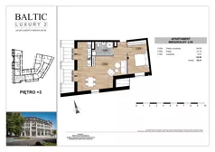 2 pokoje, apartament 54,26 m², piętro 3, oferta nr 3.05, Baltic Luxury 2, Świnoujście, Plac Wolności 3
