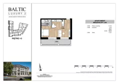 2 pokoje, apartament 35,91 m², piętro 3, oferta nr 3.06, Baltic Luxury 2, Świnoujście, Plac Wolności 3