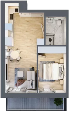 2 pokoje, apartament inwestycyjny 38,10 m², parter, oferta nr 013, ApartMare, Mrzeżyno, ul. Nadmorska 14