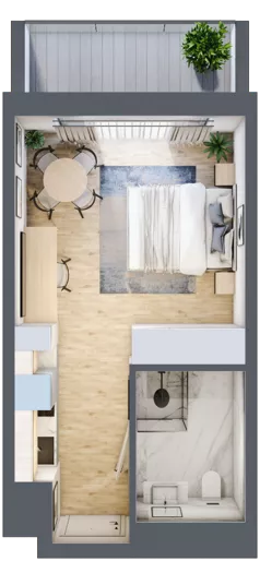 1 pokój, apartament inwestycyjny 25,61 m², parter, oferta nr 002, ApartMare, Mrzeżyno, ul. Nadmorska 14