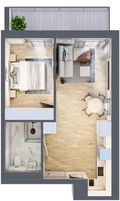 2 pokoje, apartament inwestycyjny 38,00 m², parter, oferta nr 004, ApartMare, Mrzeżyno, ul. Nadmorska 14