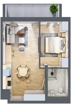 2 pokoje, apartament inwestycyjny 39,34 m², parter, oferta nr 016, ApartMare, Mrzeżyno, ul. Nadmorska 14