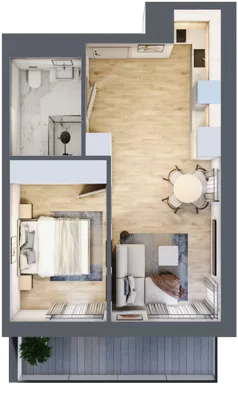 2 pokoje, apartament inwestycyjny 38,18 m², parter, oferta nr 005, ApartMare, Mrzeżyno, ul. Nadmorska 14