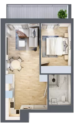 2 pokoje, apartament inwestycyjny 38,13 m², parter, oferta nr 014, ApartMare, Mrzeżyno, ul. Nadmorska 14