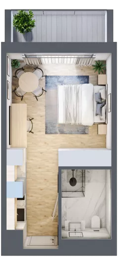 1 pokój, apartament inwestycyjny 26,00 m², parter, oferta nr 003, ApartMare, Mrzeżyno, ul. Nadmorska 14