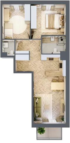 3 pokoje, mieszkanie 63,60 m², piętro 1, oferta nr A107, Osiedle Kompas, Gdańsk, Orunia Górna-Gdańsk Południe, Maćkowy, ul. Czerska 35