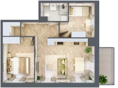 3 pokoje, apartament 49,75 m², piętro 4, oferta nr A320, Osiedle Kompas, Gdańsk, Orunia Górna-Gdańsk Południe, Maćkowy, ul. Czerska 35