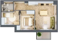 3 pokoje, mieszkanie 50,58 m², piętro 3, oferta nr A212, Osiedle Kompas, Gdańsk, Orunia Górna-Gdańsk Południe, Maćkowy, ul. Czerska 35
