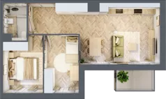 3 pokoje, mieszkanie 52,89 m², piętro 3, oferta nr C16, Osiedle Kompas, Gdańsk, Orunia Górna-Gdańsk Południe, Maćkowy, ul. Czerska 35