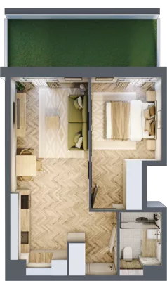 2 pokoje, apartament 40,83 m², parter, oferta nr C30, Osiedle Kompas, Gdańsk, Orunia Górna-Gdańsk Południe, Maćkowy, ul. Czerska 35