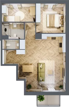 3 pokoje, apartament 66,28 m², piętro 1, oferta nr C10, Osiedle Kompas, Gdańsk, Orunia Górna-Gdańsk Południe, Maćkowy, ul. Czerska 35