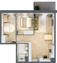 3 pokoje, apartament 53,32 m², piętro 4, oferta nr C84, Osiedle Kompas, Gdańsk, Orunia Górna-Gdańsk Południe, Maćkowy, ul. Czerska 35