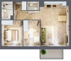3 pokoje, apartament 57,26 m², piętro 1, oferta nr C53, Osiedle Kompas, Gdańsk, Orunia Górna-Gdańsk Południe, Maćkowy, ul. Czerska 35