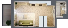 1 pokój, apartament 26,19 m², piętro 4, oferta nr C23, Osiedle Kompas, Gdańsk, Orunia Górna-Gdańsk Południe, Maćkowy, ul. Czerska 35