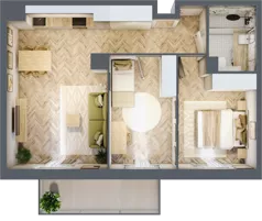 3 pokoje, mieszkanie 56,99 m², piętro 2, oferta nr C54, Osiedle Kompas, Gdańsk, Orunia Górna-Gdańsk Południe, Maćkowy, ul. Czerska 35